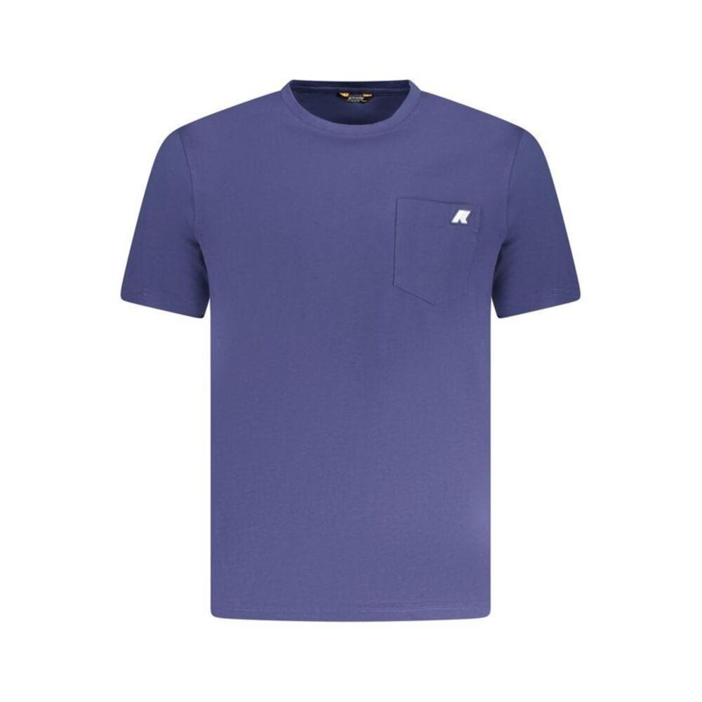 K-WAY Cotton Crewneck Short Sleeve T-Shirt Men Blue T-Shirts
